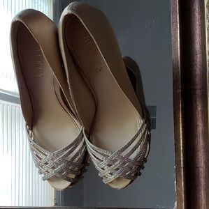 Ralph Lauren Taupe and Glitter Shoes